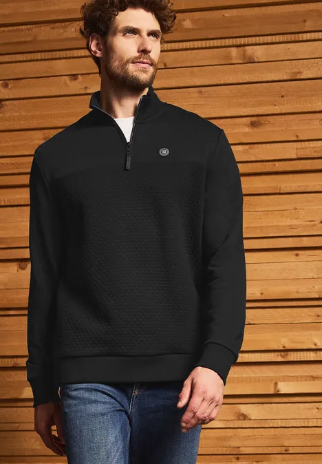 Troyer Strukturpullover Black