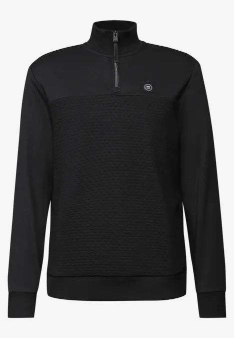 Troyer Strukturpullover Black