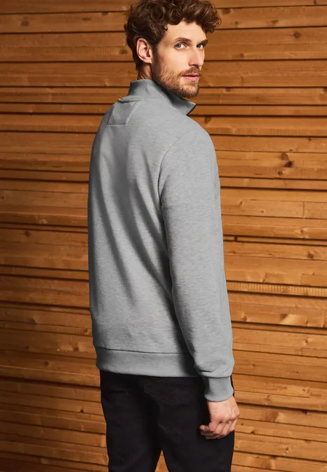 Troyer Strukturpullover warm grey melange