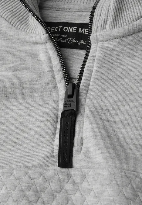 Troyer Strukturpullover warm grey melange
