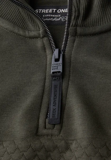 Troyer Strukturpullover dark olive green