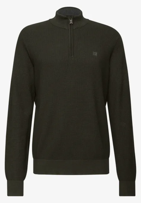 Troyer Strukturpullover dark olive green