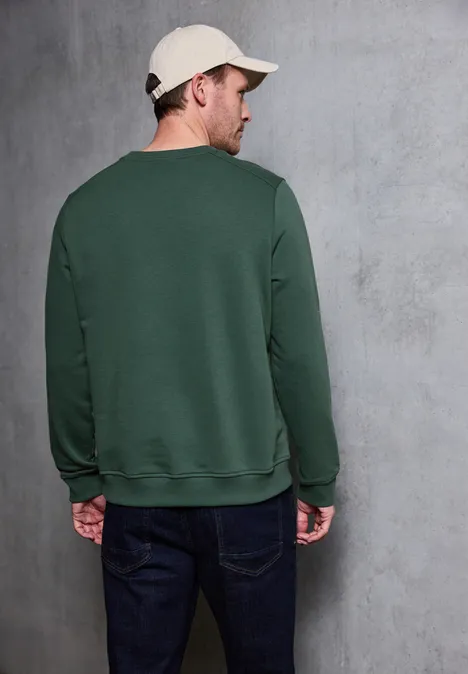 Gestructureerde trui met ronde hals soft olive green