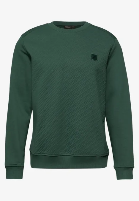 Gestructureerde trui met ronde hals soft olive green