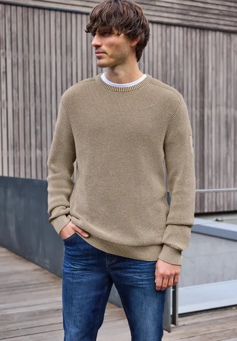 Two Tone Pullover frost beige