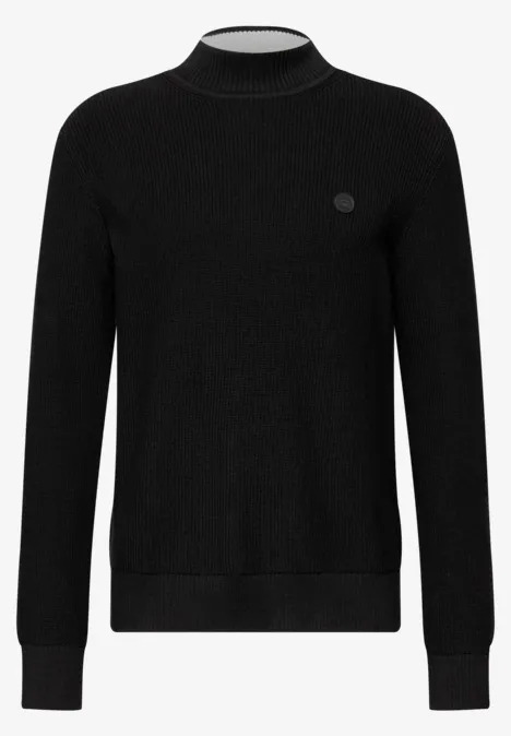 Pullover mit Stehkragen Black