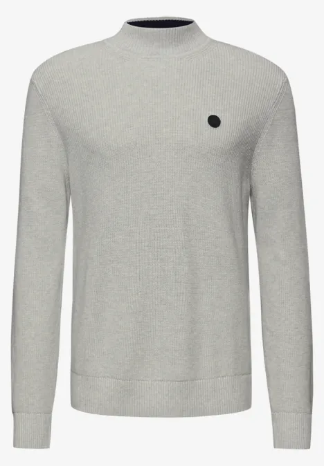 Trui met opstaande kraag frost grey melange