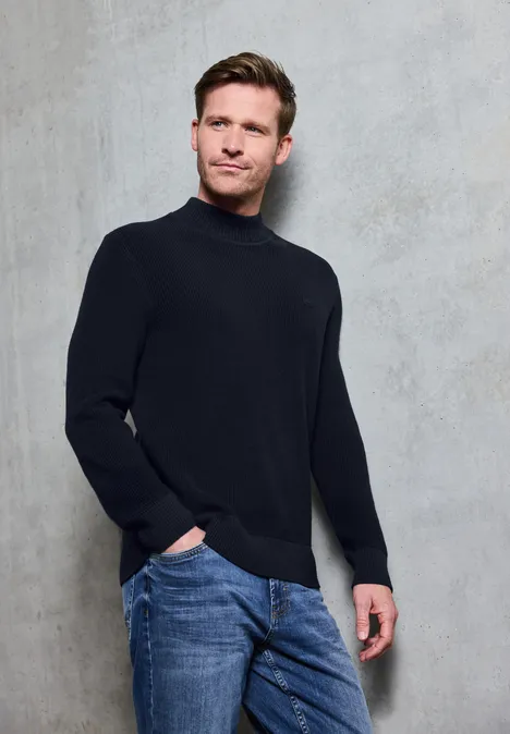 Pull à col montant nightside blue