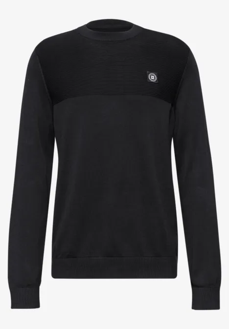 Strukturmix Pullover Black