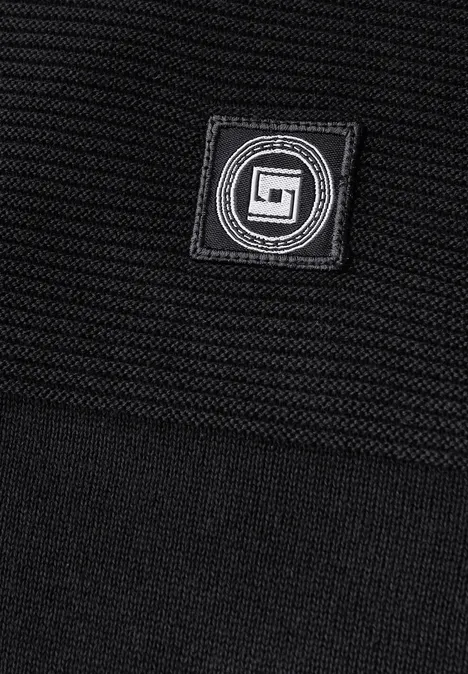 Strukturmix Pullover Black