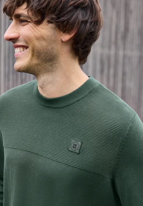 Strukturmix Pullover soft olive green