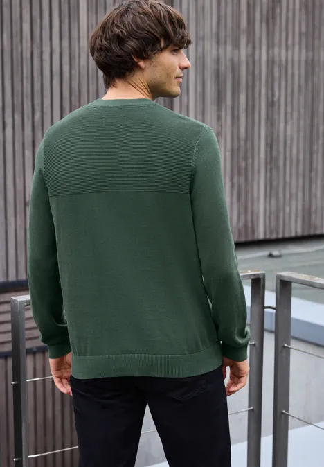 Strukturmix Pullover soft olive green