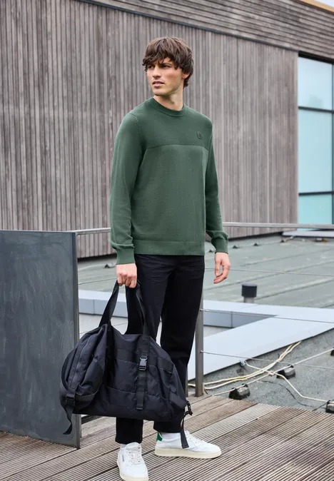 Strukturmix Pullover soft olive green