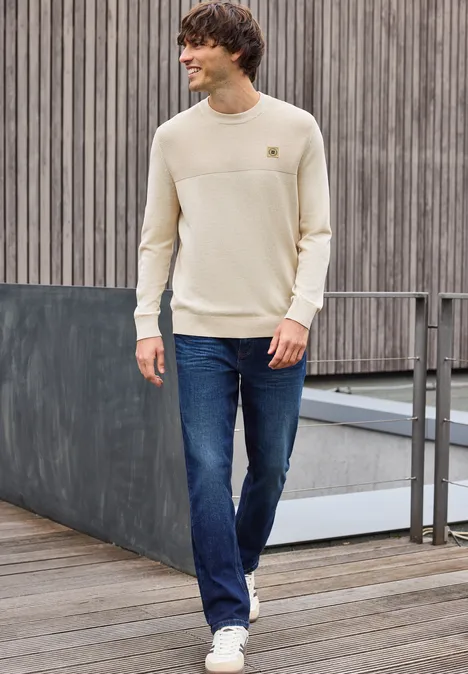 Strukturmix Pullover frost beige