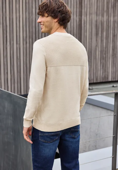 Strukturmix Pullover frost beige