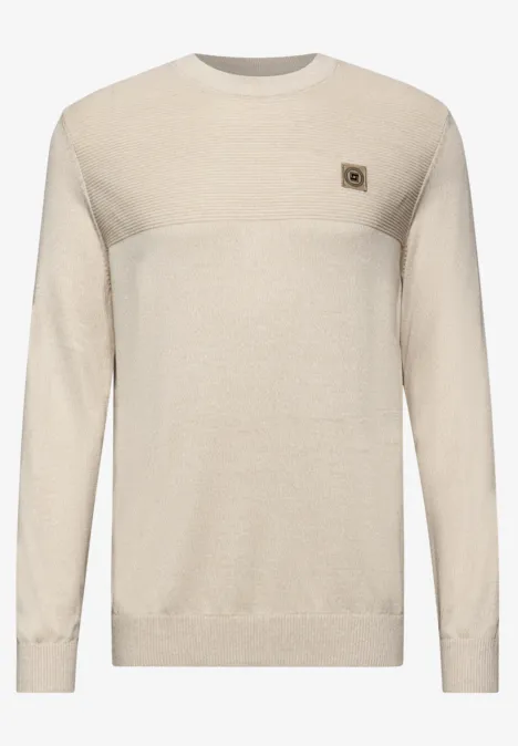 Strukturmix Pullover frost beige