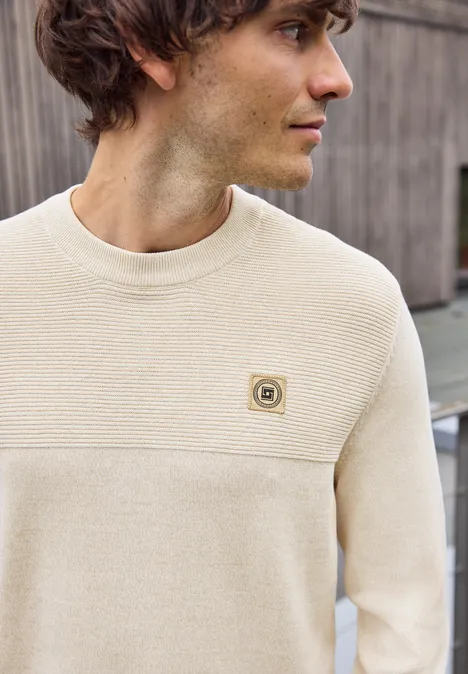 Strukturmix Pullover frost beige