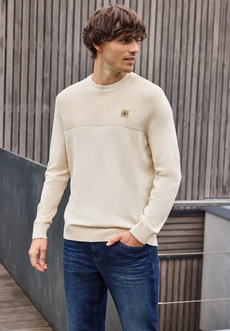 Strukturmix Pullover frost beige