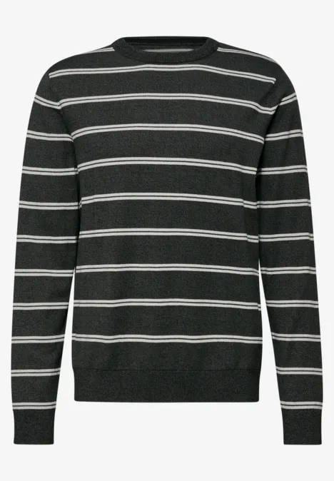 Pull basique rayé anthra grey melange