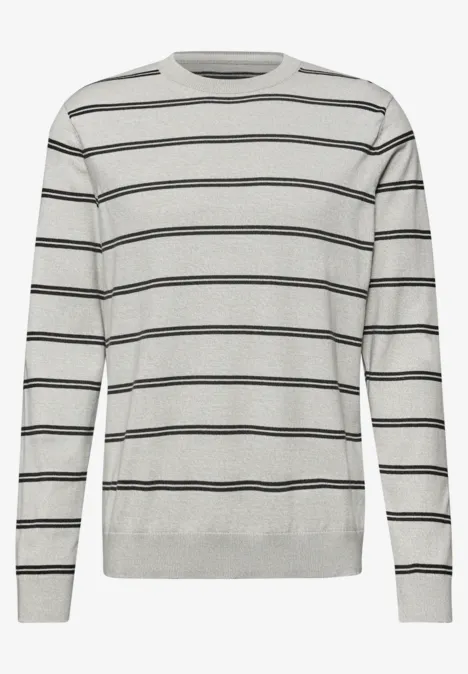 Pull basique rayé bright white