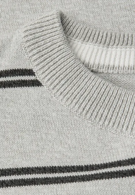 Pull basique rayé bright white