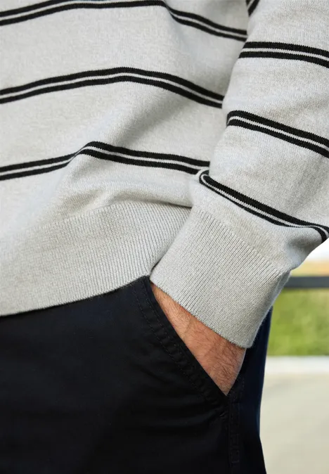 Pull basique rayé bright white
