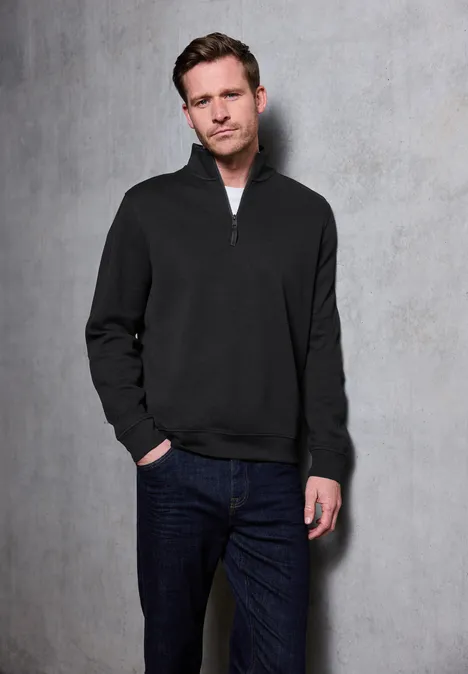 Sweat-shirt à col roulé piqué Black