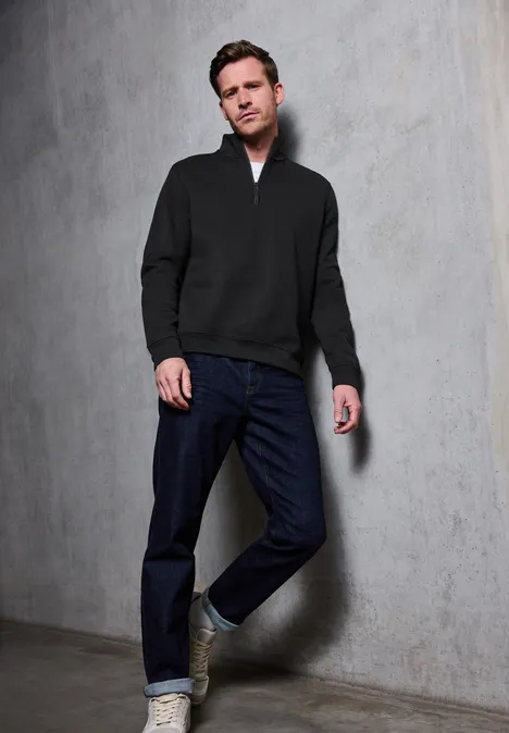 Sweat-shirt à col roulé piqué Black