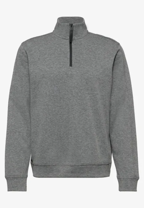 Piqué Troyer Sweatshirt metal grey melange