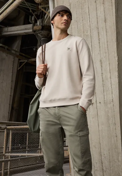 Sweatshirt met 3D-structuur granite beige Sweatshirt met 3D-structuur granite beige