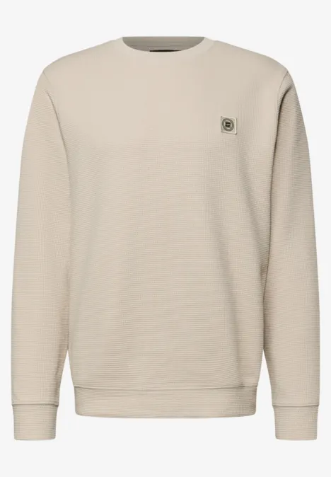 Sweatshirt met 3D-structuur granite beige Sweatshirt met 3D-structuur granite beige