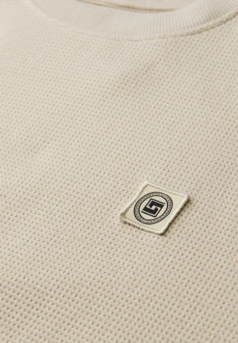 Sweatshirt met 3D-structuur granite beige Sweatshirt met 3D-structuur granite beige