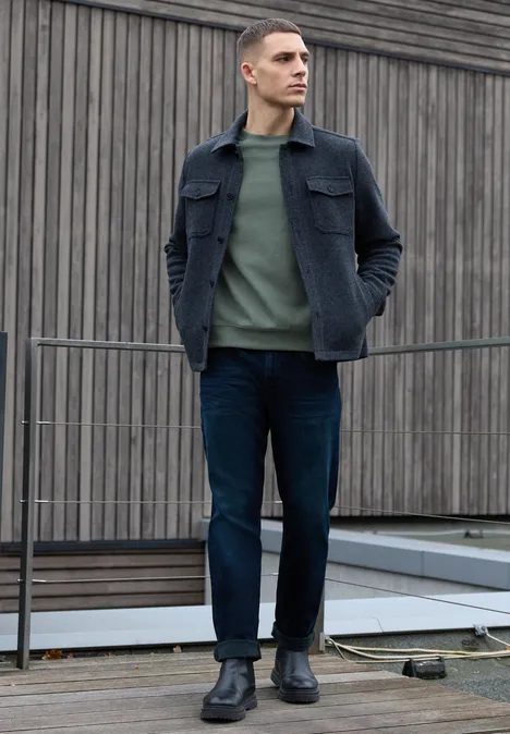 Sweatshirt met 3D-structuur timeless green Sweatshirt met 3D-structuur timeless green