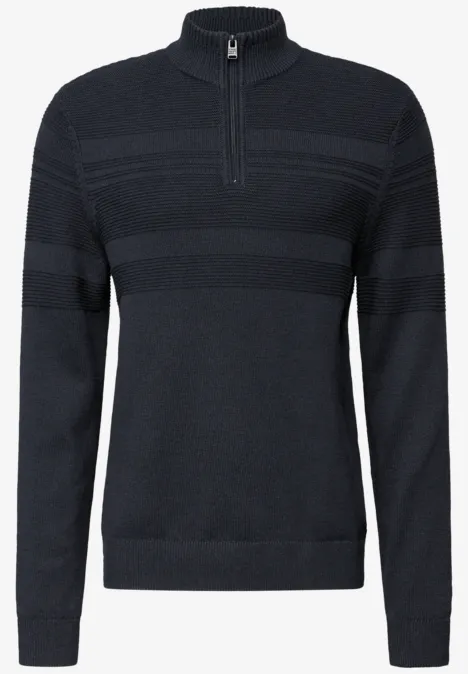 Strukturstreifen Pullover nocturnal blue
