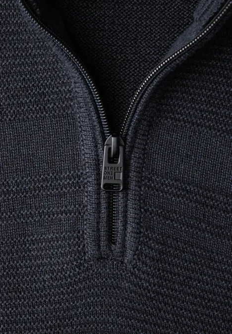 Strukturstreifen Pullover nocturnal blue