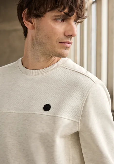 Strukturmix Melange Pullover granite beige