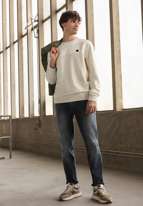 Strukturmix Melange Pullover granite beige