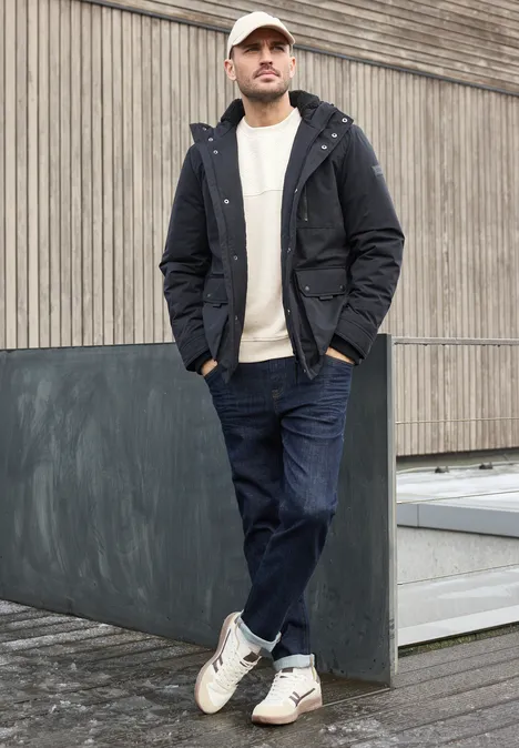 Strukturmix Melange Pullover granite beige