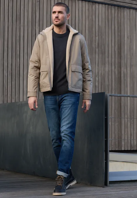 Trui met gewassen look dark ink blue