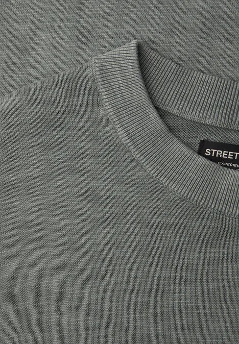 Trui met gewassen look dusty mint