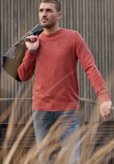 Sweter w stylu washed-look dull coral