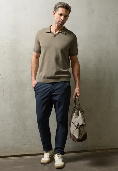 Polo en tricot white sand