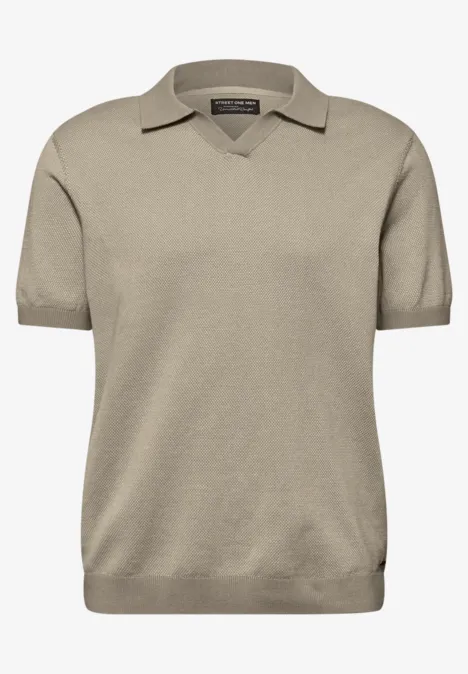 Polo en tricot white sand