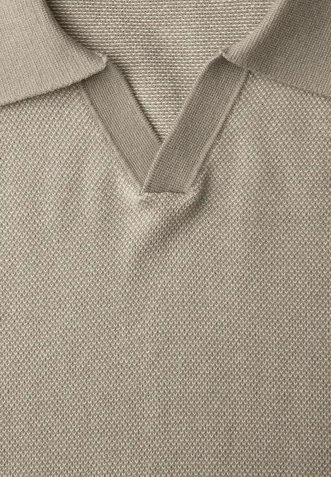 Polo en tricot white sand