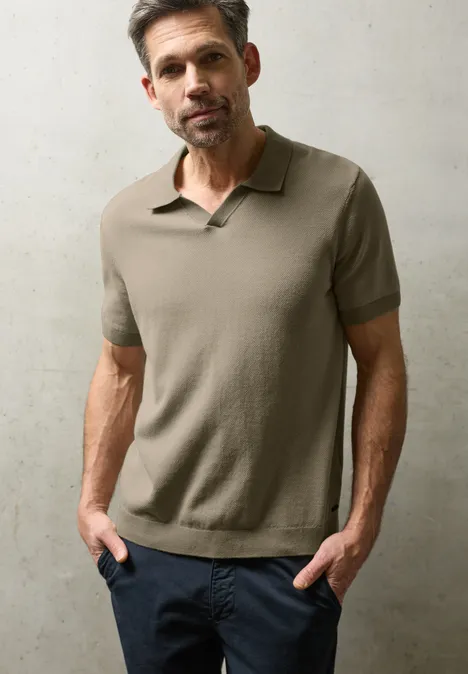 Polo en tricot white sand