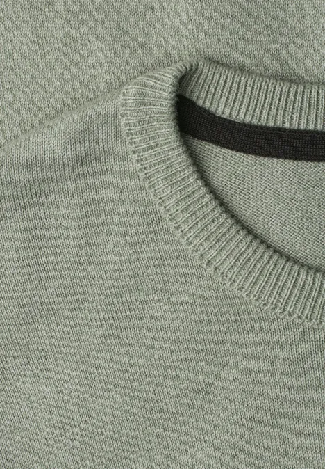 Hellgrüner Pullover mit Rundhalsausschnitt aus weichem Strick