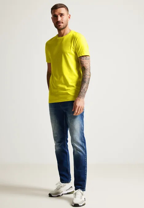 T-shirt basique de couleur unie lemon yellow