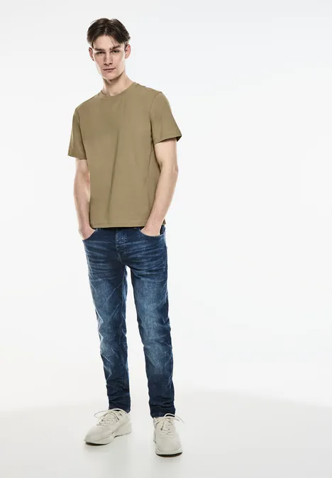 Basic T-Shirt in Unifarbe beach sand