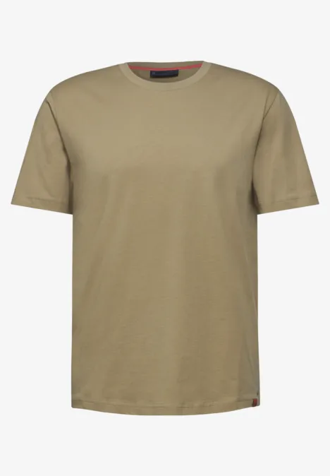 Basic T-shirt in effen kleur beach sand