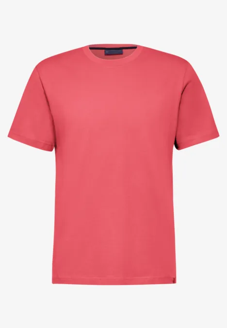 Basic T-Shirt in Unifarbe Crab Red